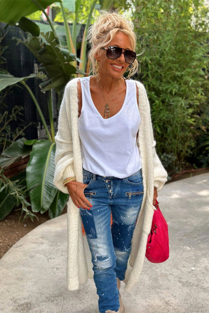 Lieblich™ - Överdimensionerad Lång Stickad Cardigan