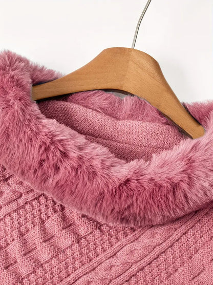 Mjuk Stickad Poncho | Tillsammans mot Bröstcancer