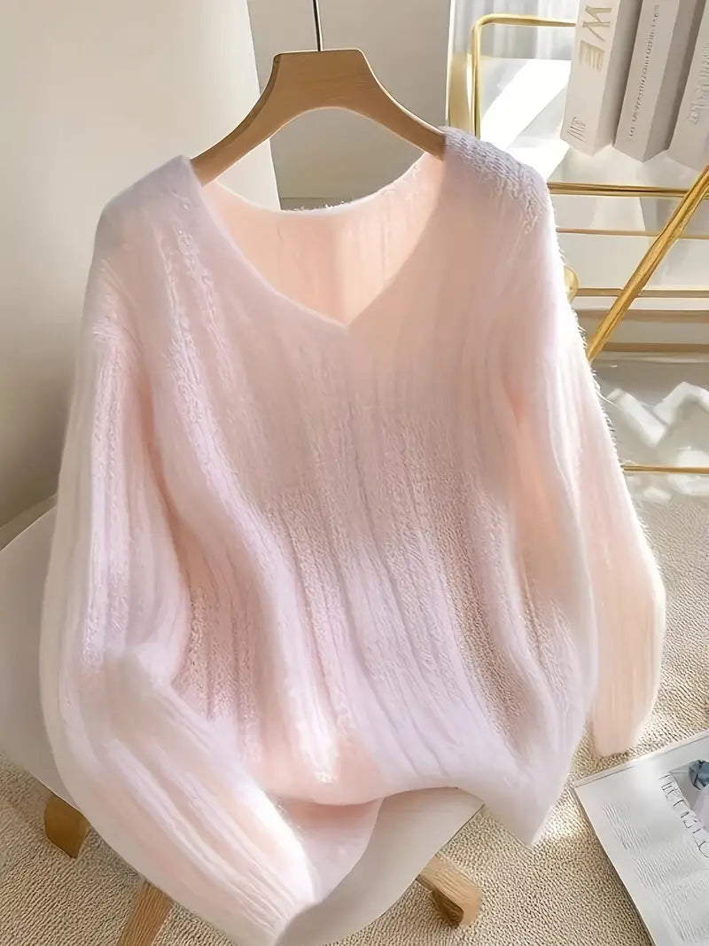 Rosa V-ringad Tröja | Tillsammans mot Bröstcancer