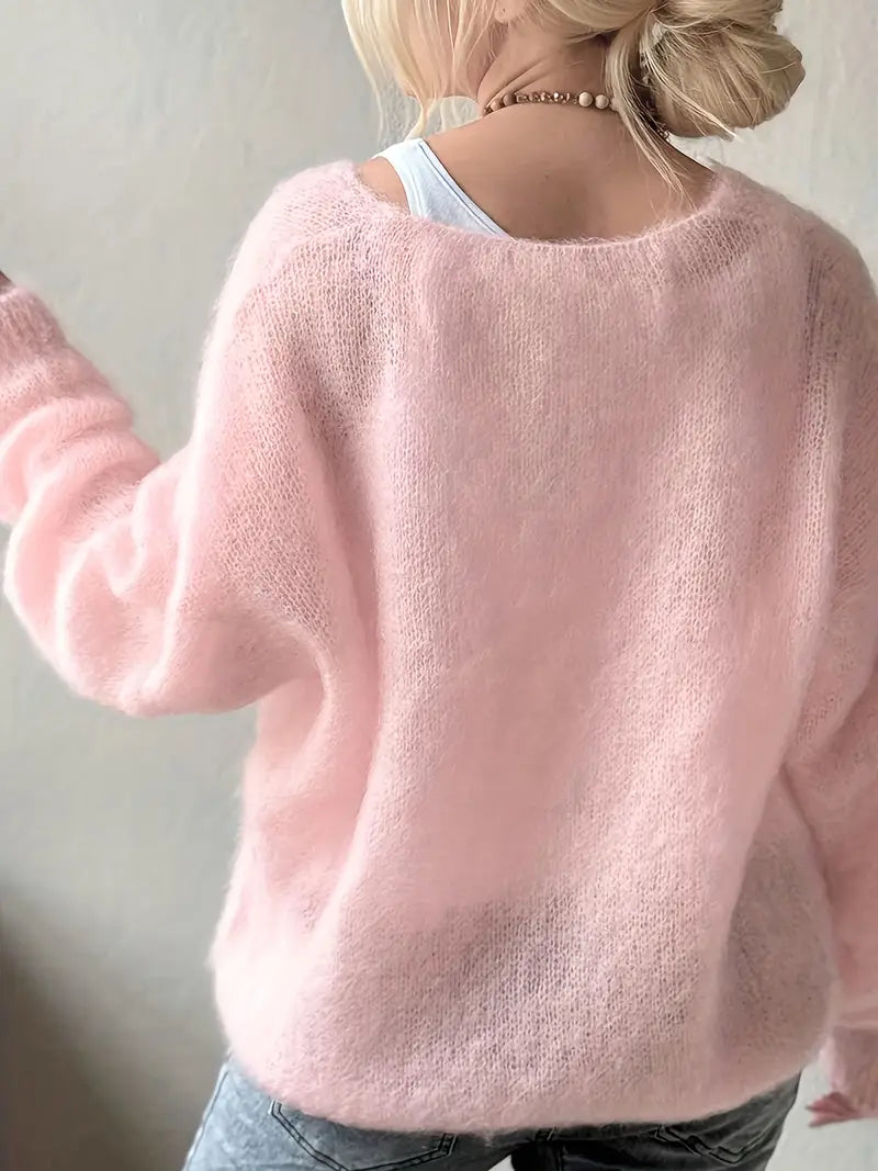 Mjuk V-ringad Tröja | Tillsammans mot Bröstcancer