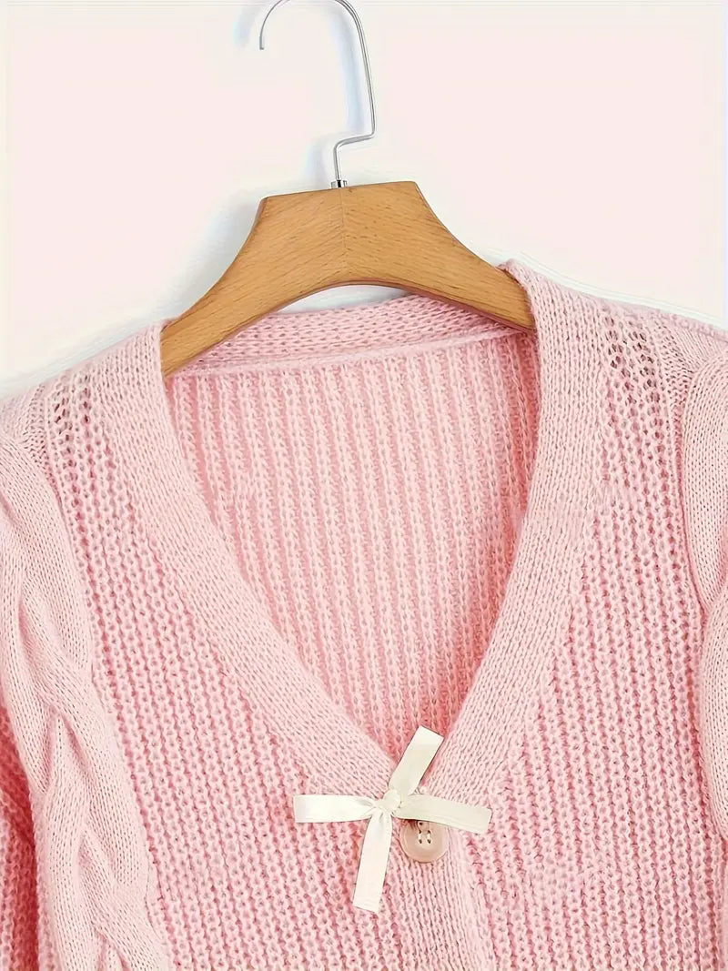 Rosett Stickad Kofta | Tillsammans mot Bröstcancer