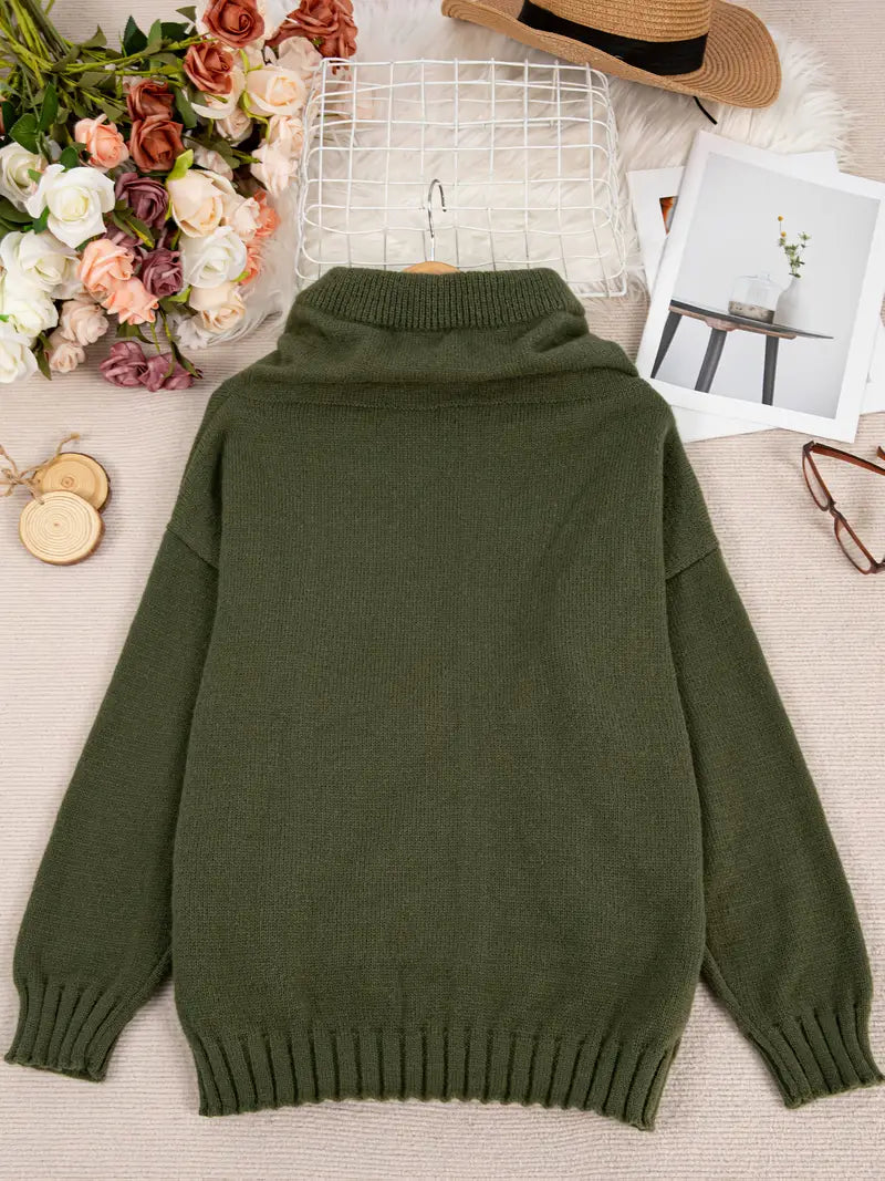 Natala™ - Känguruficka Stickad Tröja