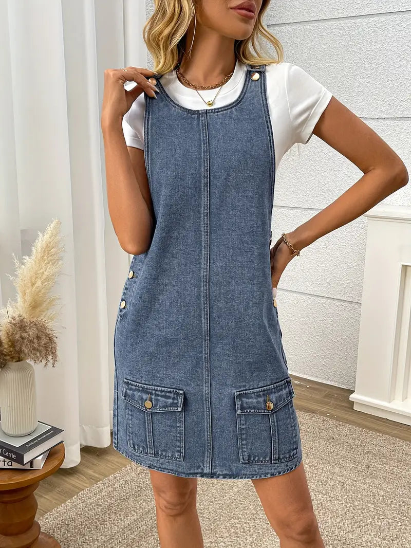 Mia™ – Vardaglig Jeansklänning för Dam