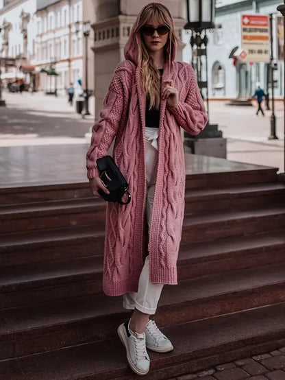 Lång Stickad Kofta | Tillsammans mot Bröstcancer