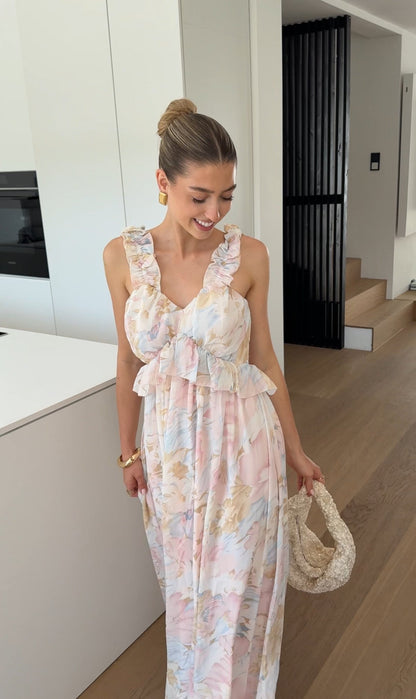 Ela™ – Maxi Blommig Klänning