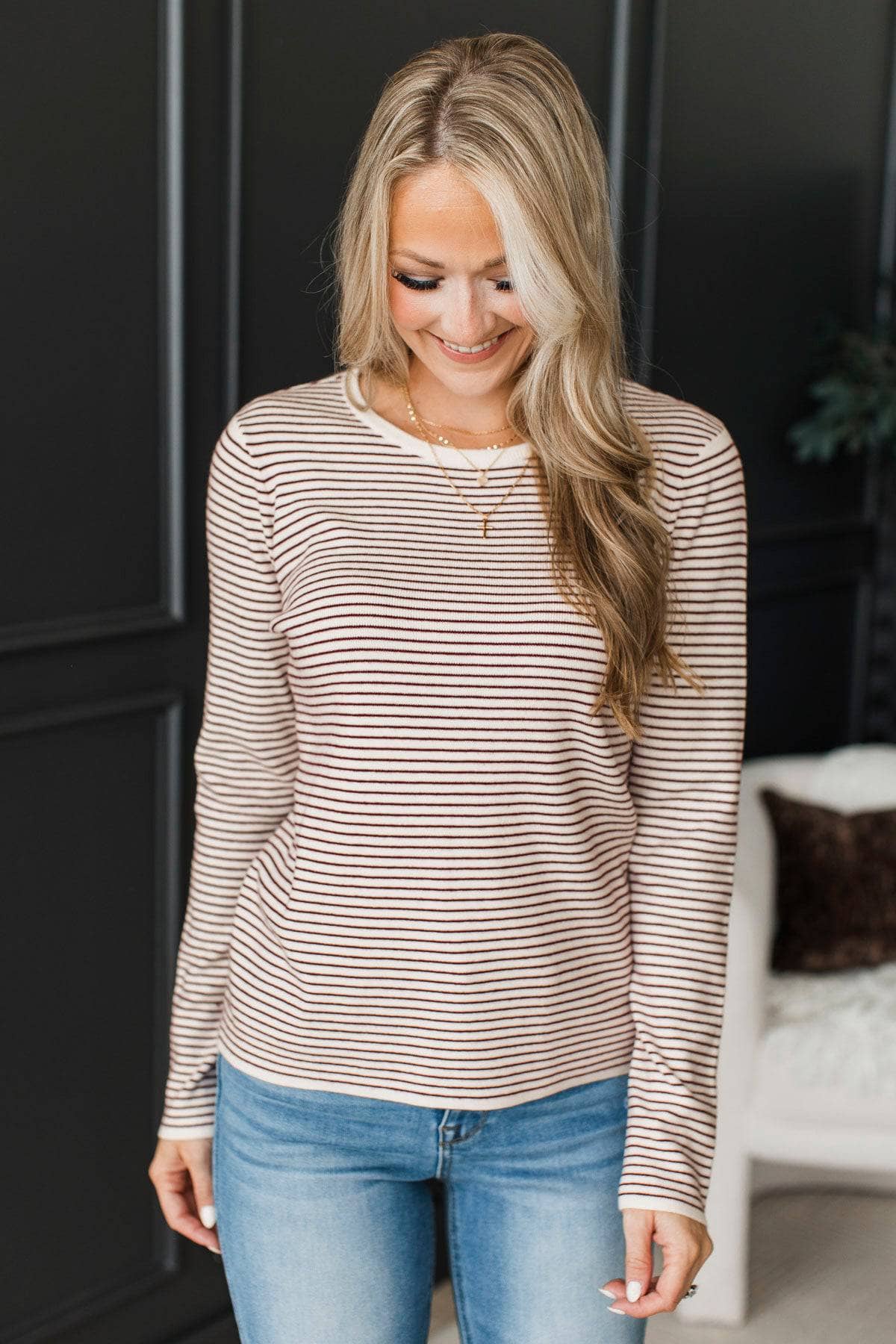 Nina™ - Klassisk Randig Tröja