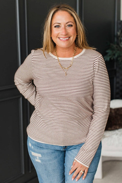 Nina™ - Klassisk Randig Tröja