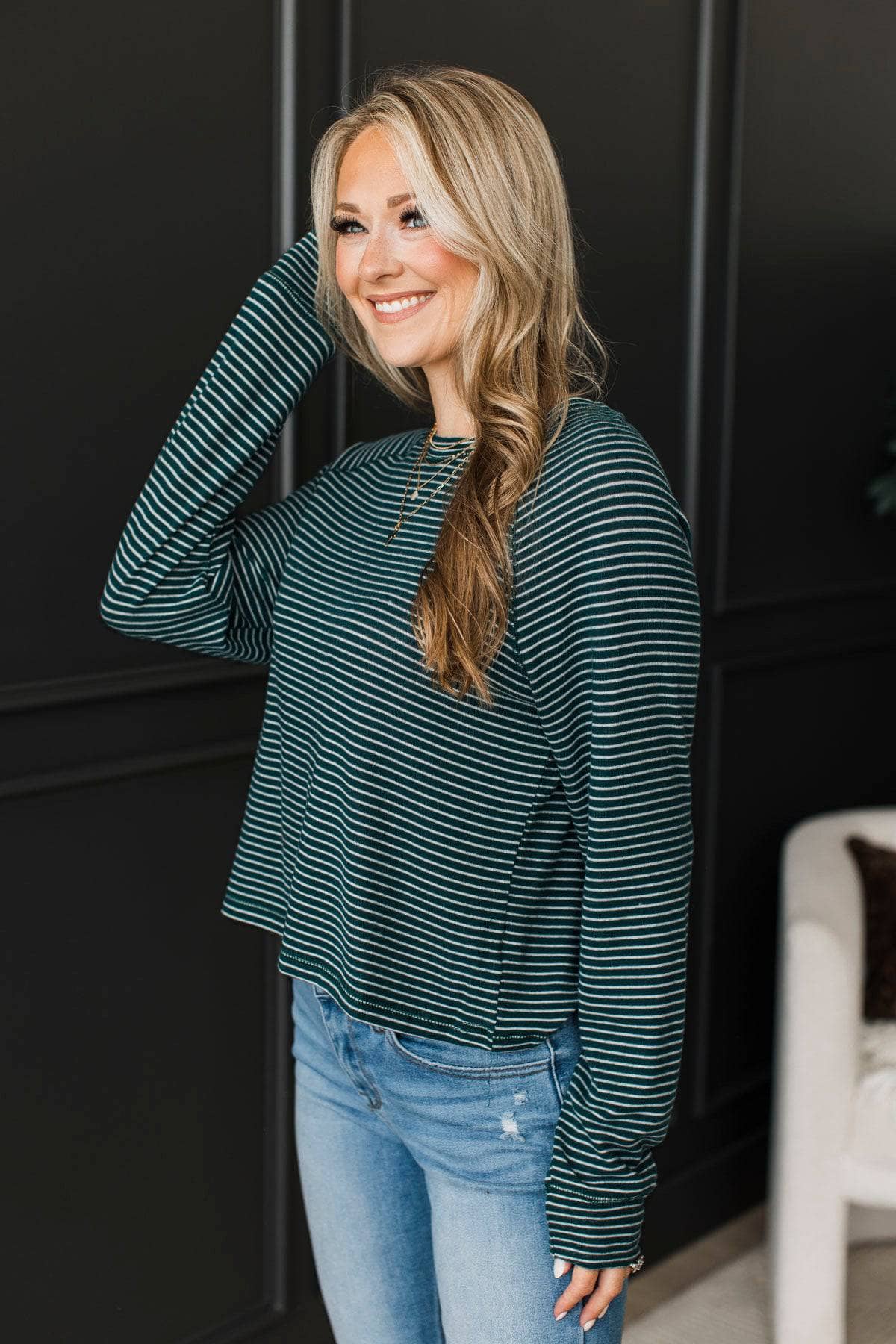 Alma™ - Långärmad Randig Topp