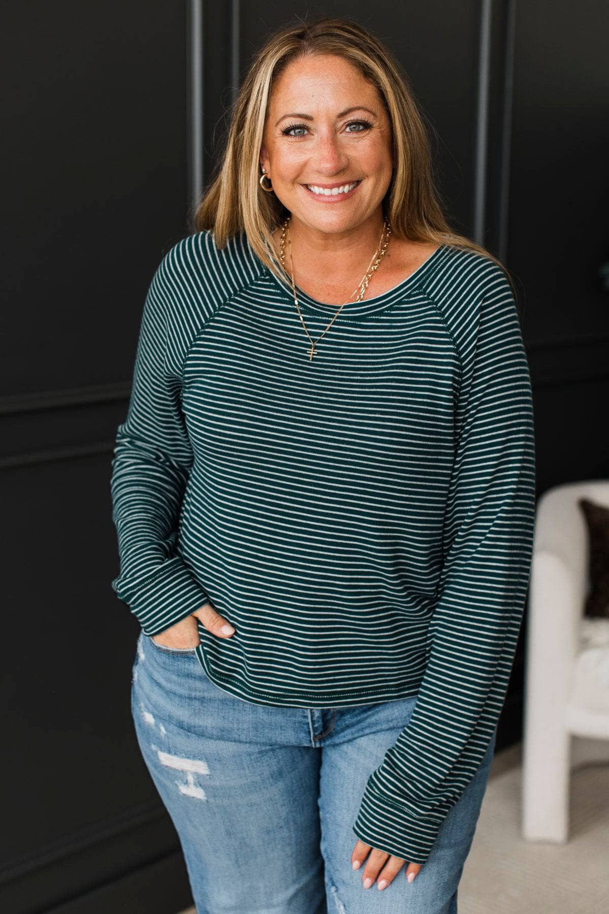 Alma™ - Långärmad Randig Topp