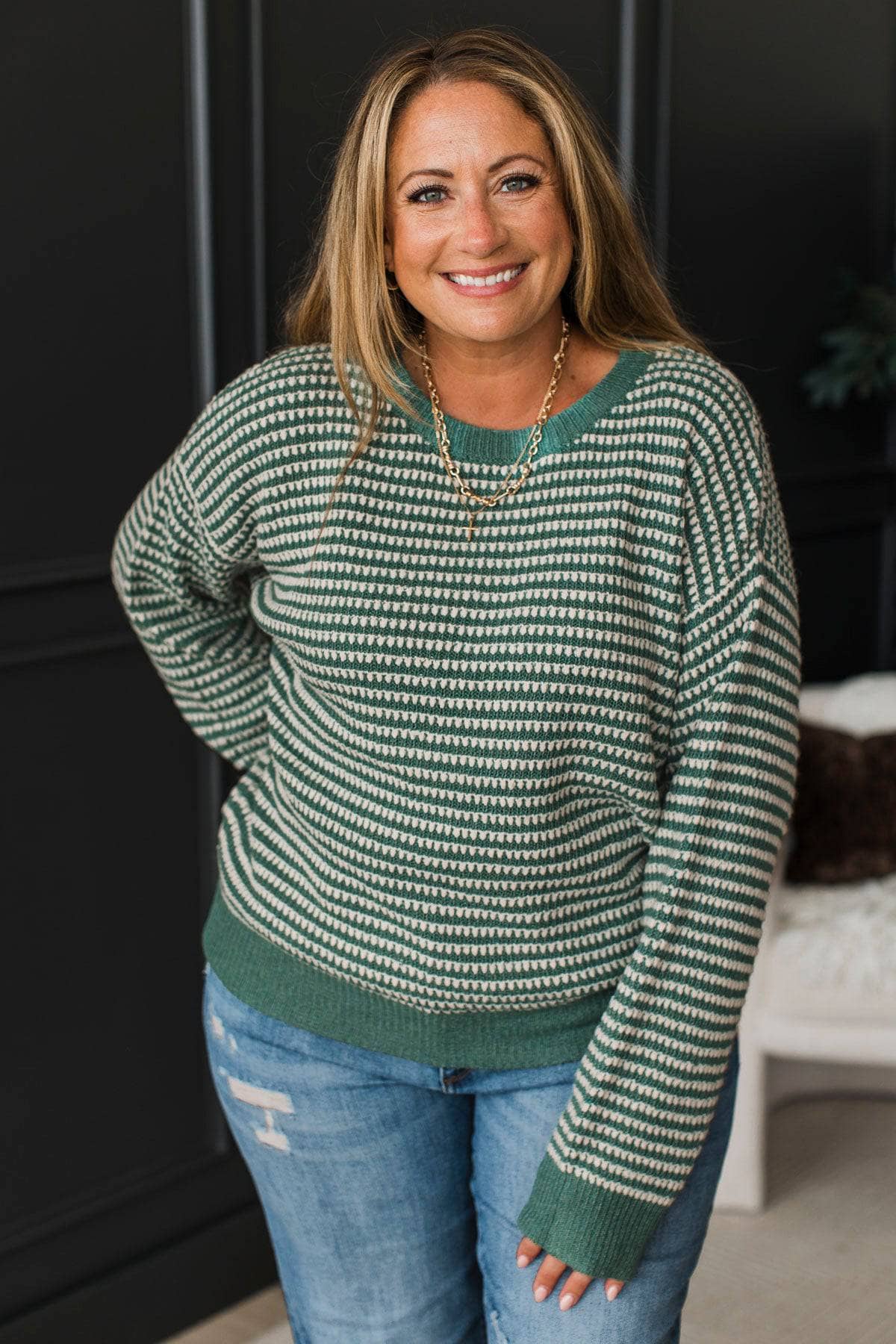 Linnea™ - Vaffelstickad Tröja