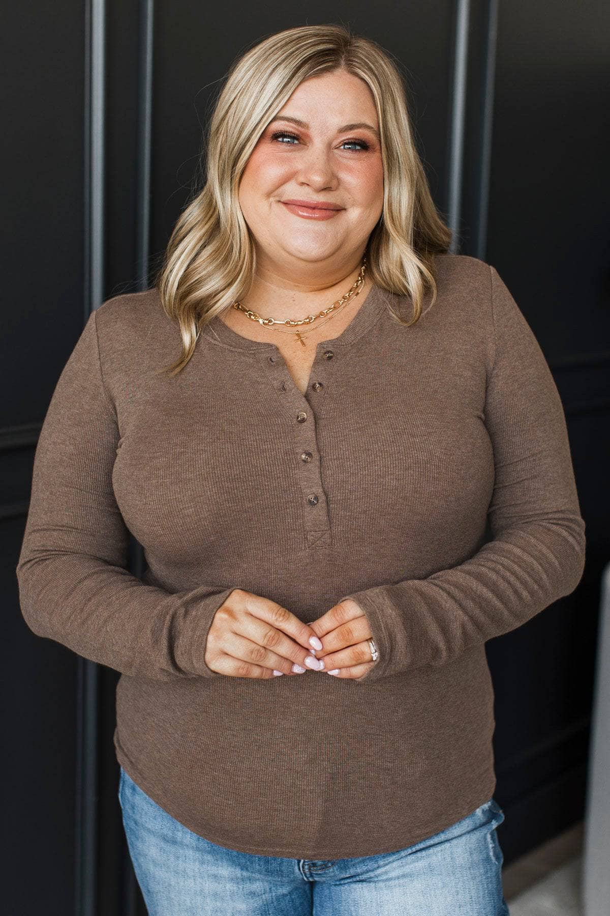 Nora™ - Långärmad Henley Topp