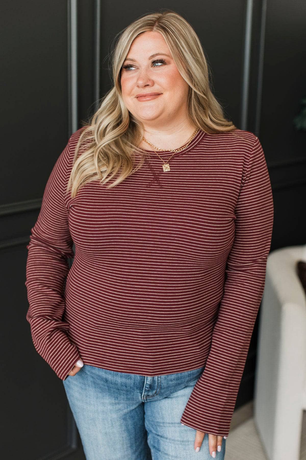 Signe™ - Långärmad Randig Topp