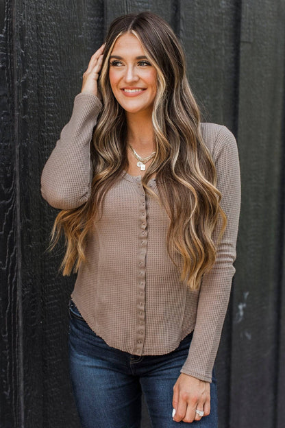 Sofia™ - Långärmad Vaffeltröja