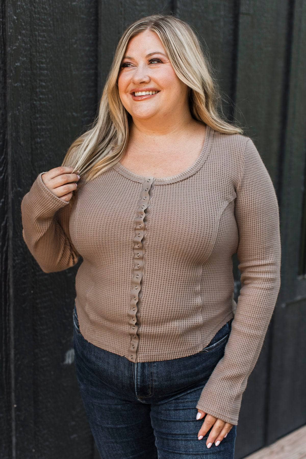 Sofia™ - Långärmad Vaffeltröja