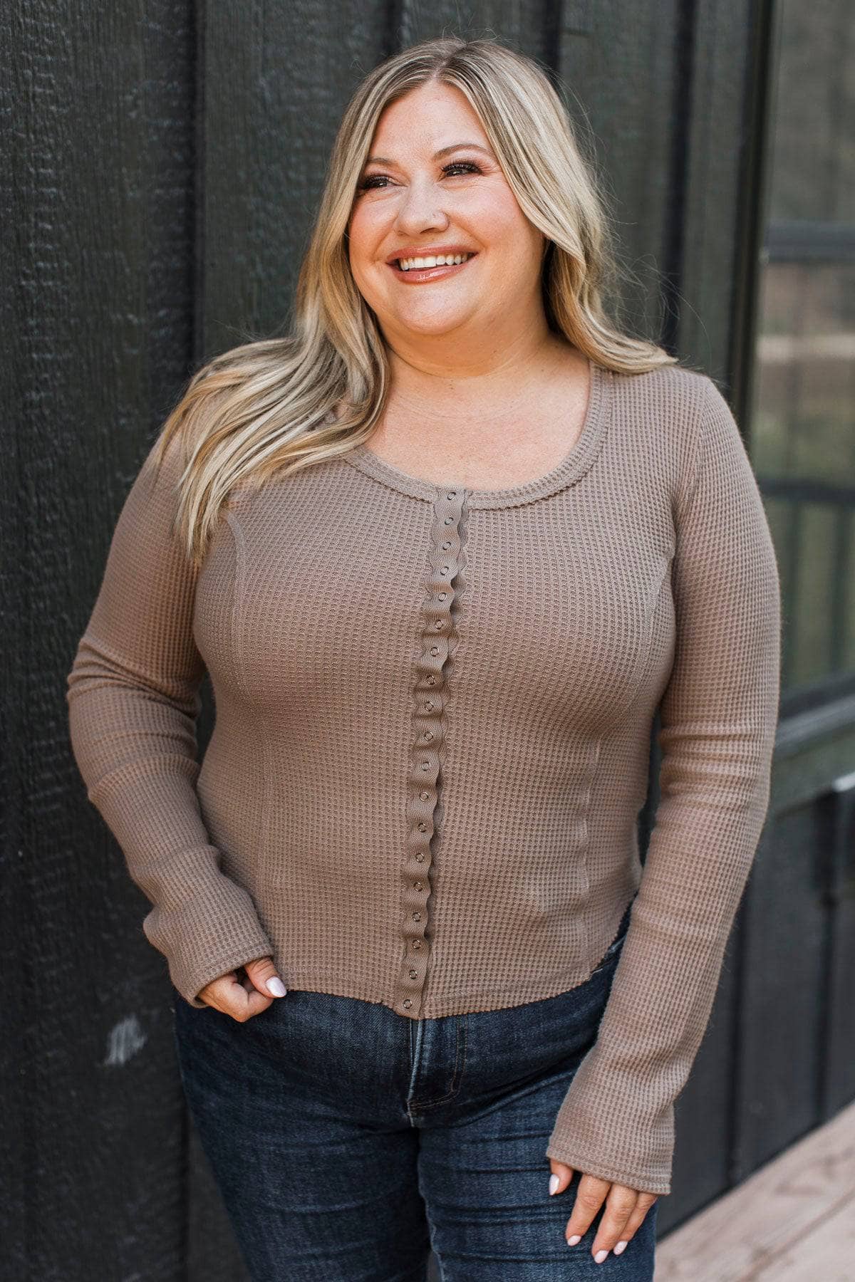 Sofia™ - Långärmad Vaffeltröja