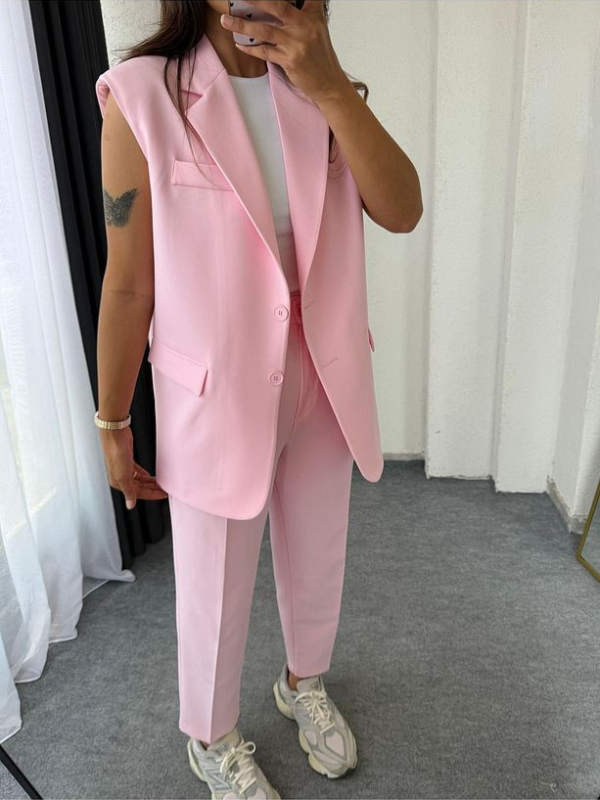 Lorena™ - Ärmlös Blazer Byxset