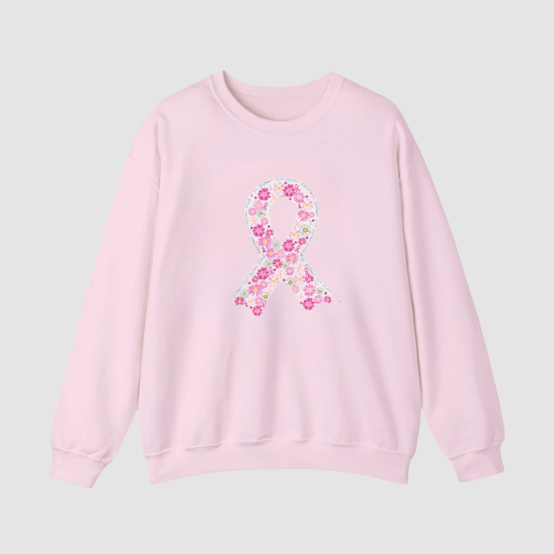 Blommigt Band Sweatshirt | Tillsammans mot Bröstcancer