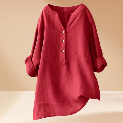 Freja™ – Luftig Linneskjorta med Knappar