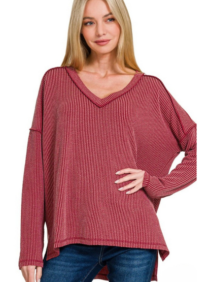 Abele™ - Ribbad Långärmad Tröja