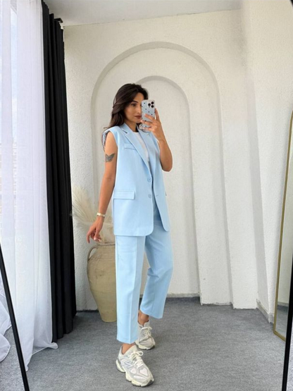 Lorena™ - Ärmlös Blazer Byxset