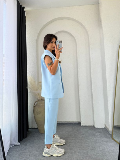 Lorena™ - Ärmlös Blazer Byxset