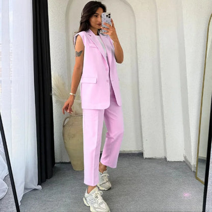 Lorena™ - Ärmlös Blazer Byxset