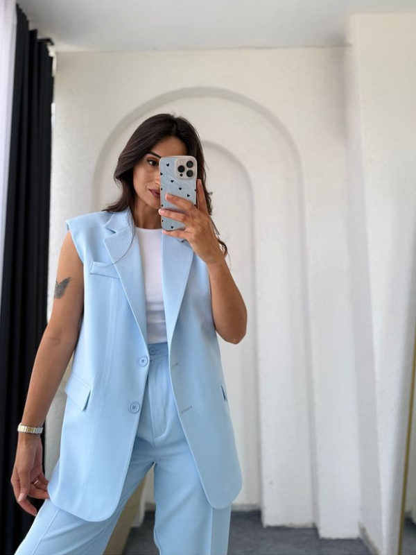 Lorena™ - Ärmlös Blazer Byxset