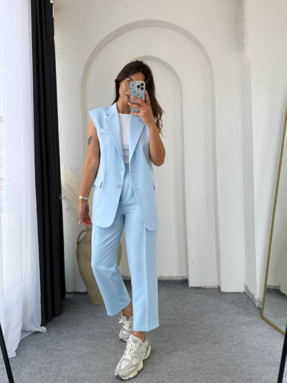 Lorena™ - Ärmlös Blazer Byxset