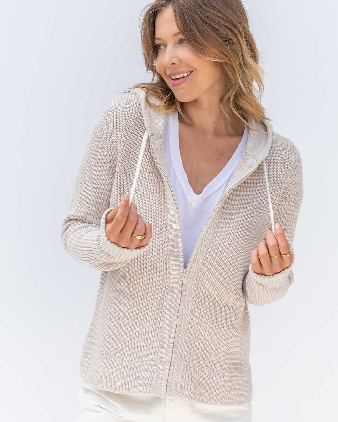 Clara™ - Bomulls Hoodie i Fiskarstil