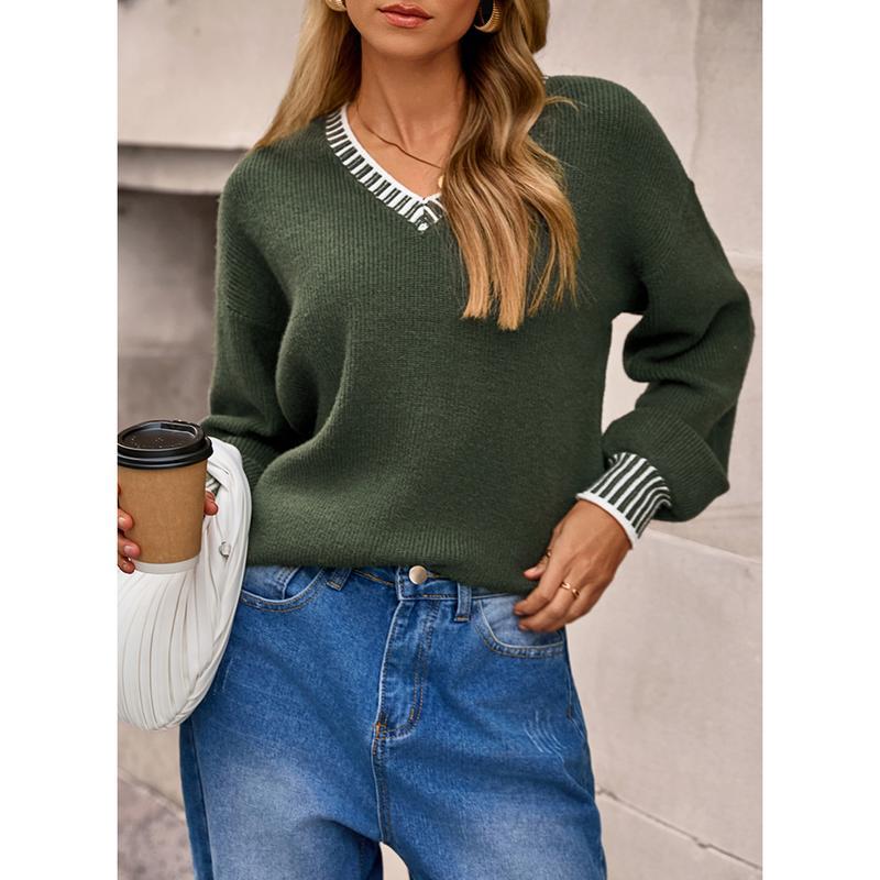 Marisol™ - V-ringad Långärmad Tröja