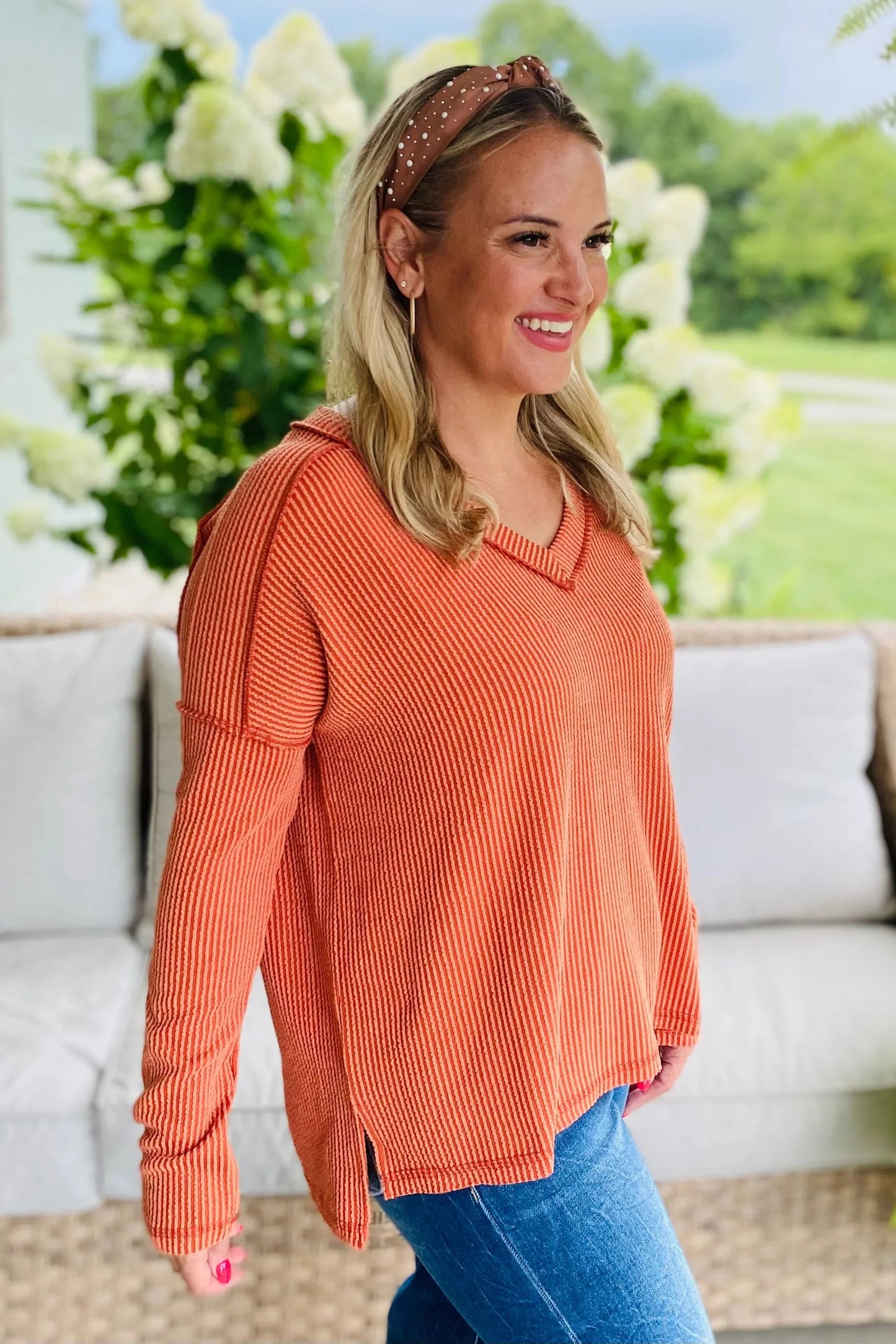 Abele™ - Ribbad Långärmad Tröja