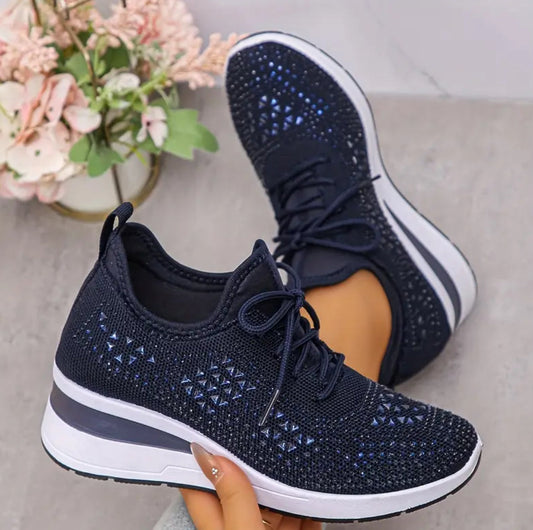 Jane™ – Damens Snörade Sneakers med Tjock Sula