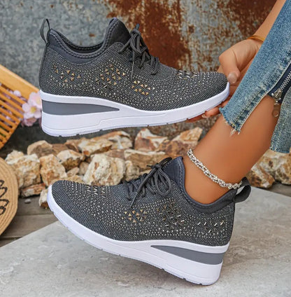 Jane™ – Damens Snörade Sneakers med Tjock Sula