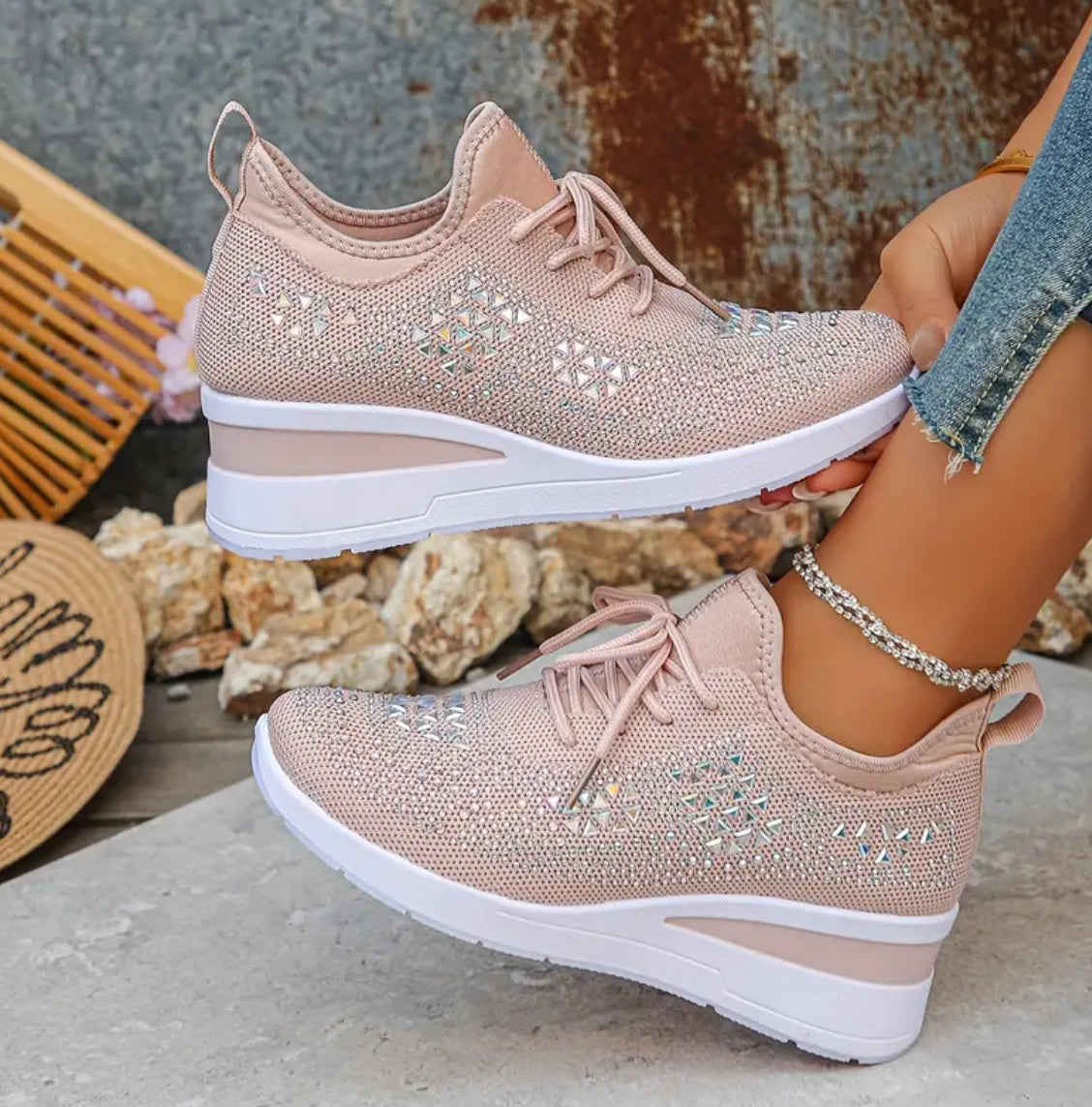Jane™ – Damens Snörade Sneakers med Tjock Sula