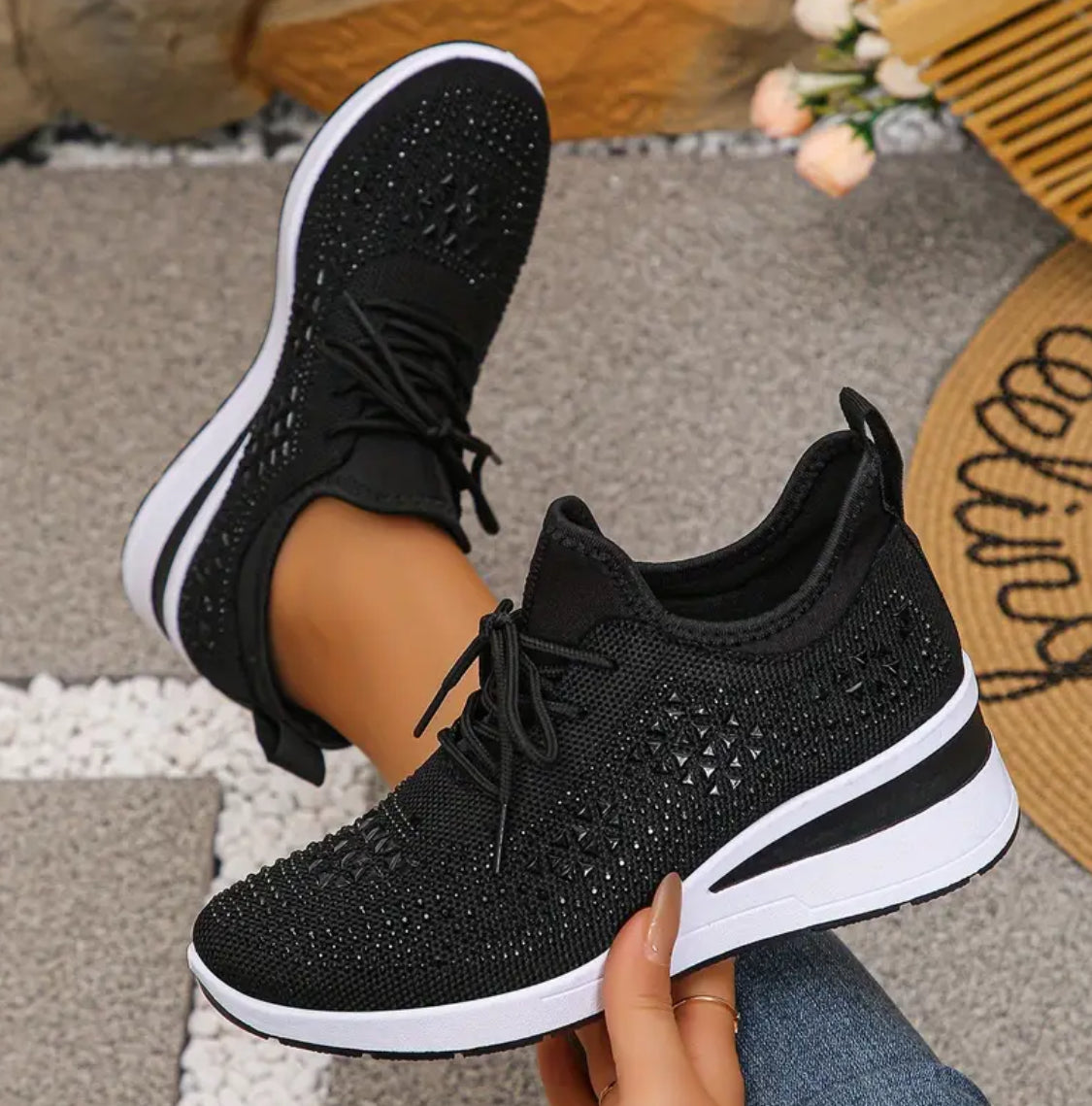 Jane™ – Damens Snörade Sneakers med Tjock Sula