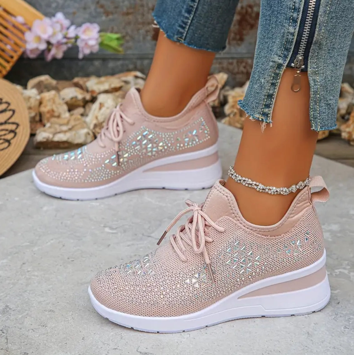 Jane™ – Damens Snörade Sneakers med Tjock Sula