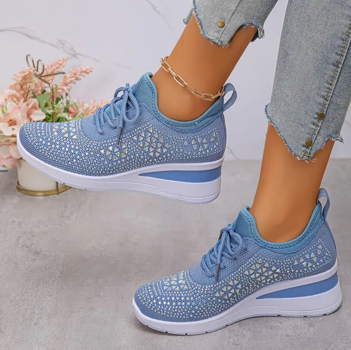 Jane™ – Damens Snörade Sneakers med Tjock Sula