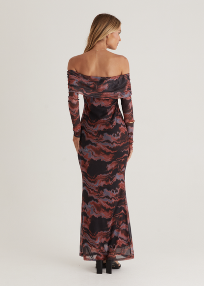 Sheena™ - Axelbandslös Maxiklänning med Nät för Dam