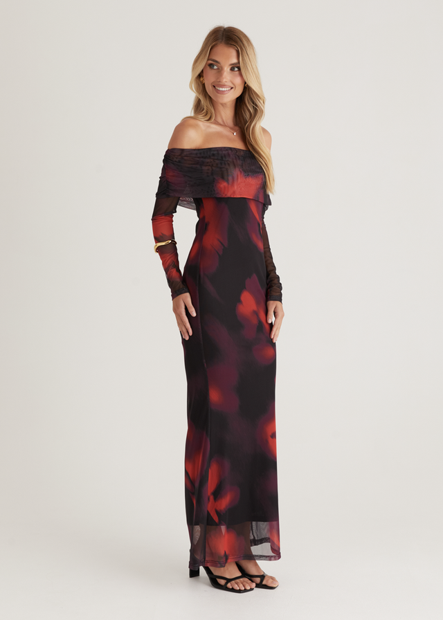 Sheena™ - Axelbandslös Maxiklänning med Nät för Dam