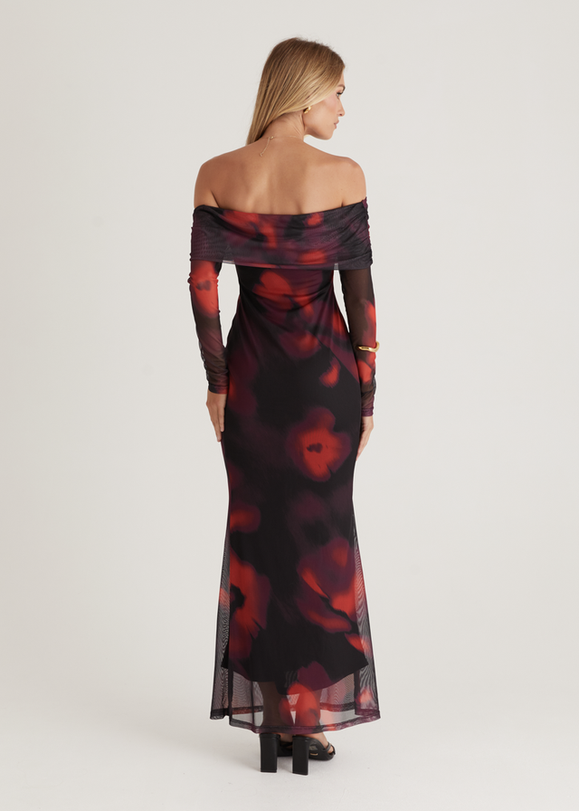 Sheena™ - Axelbandslös Maxiklänning med Nät för Dam