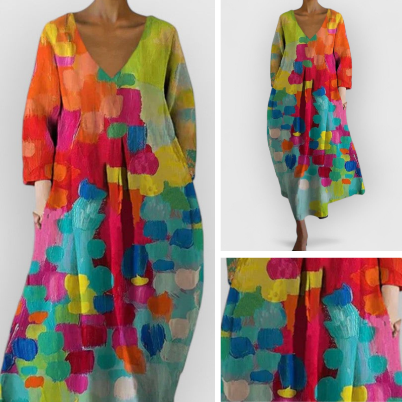 Hanna™ – Färgstark Avslappnad Klänning för Dam