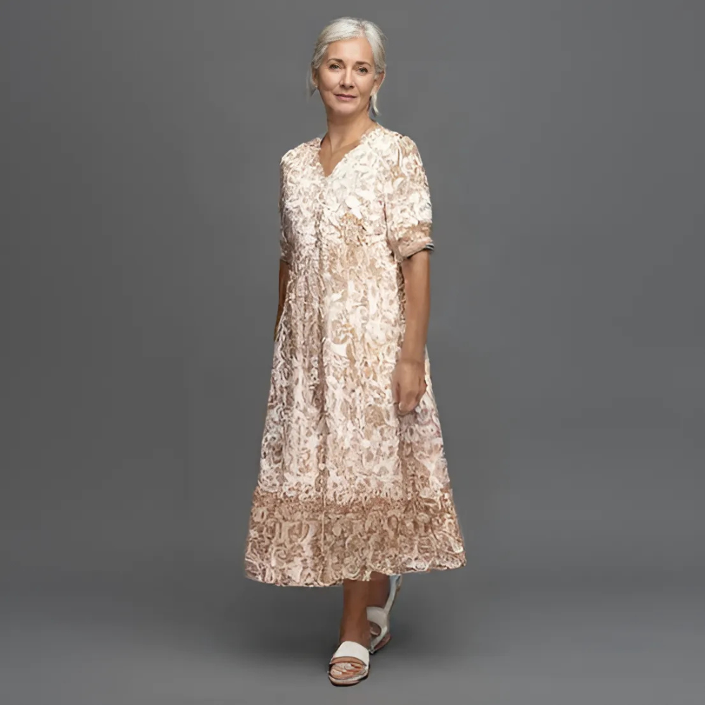 Lucy™ – Damens Elegant Blommig Klänning