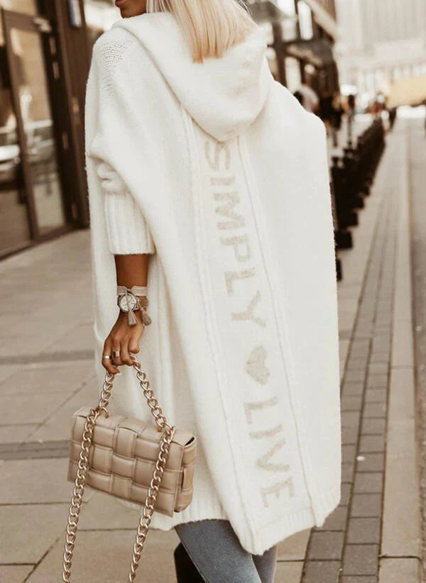 Avencea™ - Lång Stickad Kofta för Damer