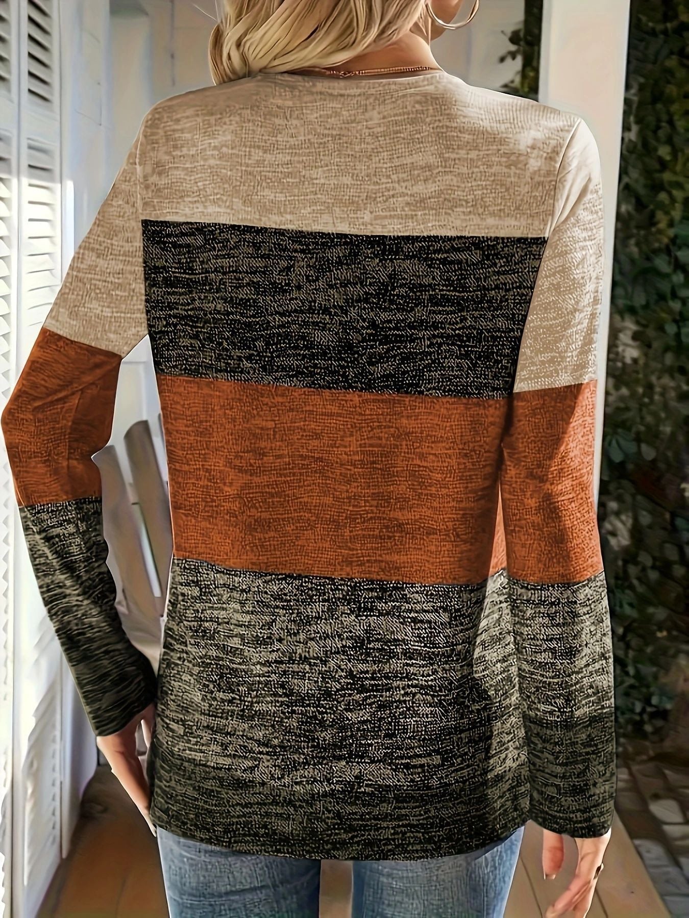 Nicey™ – Damens Avslappnad Skjorta med Färgblock