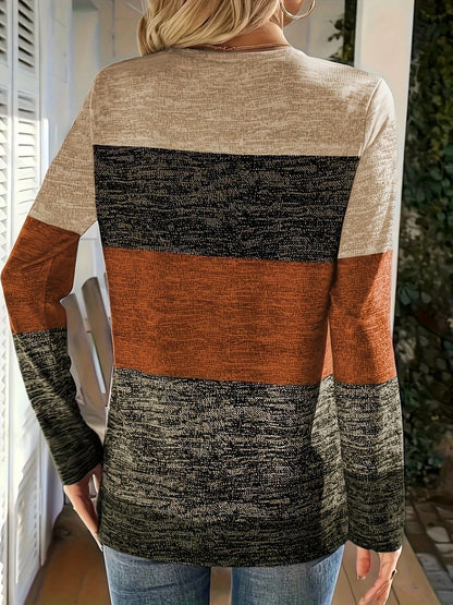 Nicey™ – Damens Avslappnad Skjorta med Färgblock