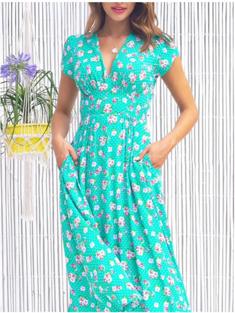 Liora™ - Avslappnad Linneklänning