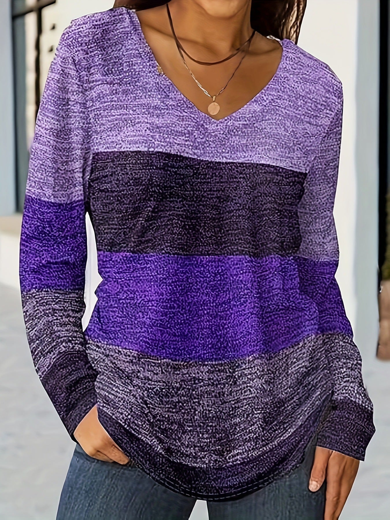 Nicey™ – Damens Avslappnad Skjorta med Färgblock