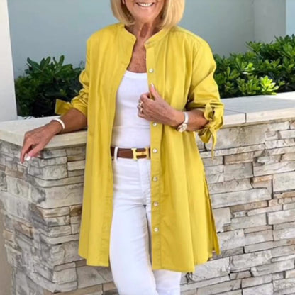 Cora™ – Långärmad Bomullskofta för Dam