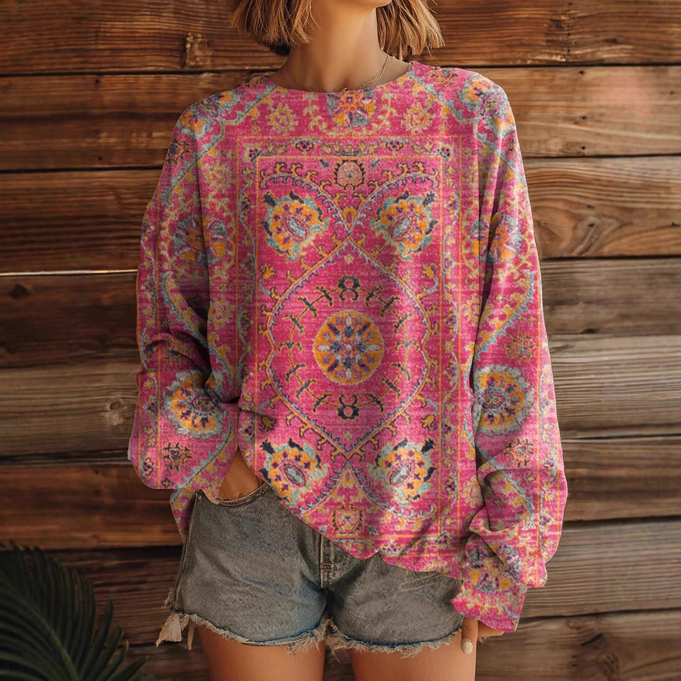 Celina™ - Retro Rundhals Långärmad Tröja