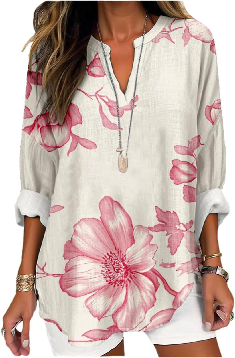 Fiona™ – Långärmad Blommig Skjorta för Dam